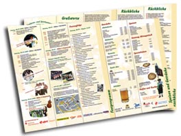 Flyer Design Festprogramm, Gru&szlig;worte, Speisekarte