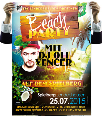 Plakat Poster Beachparty