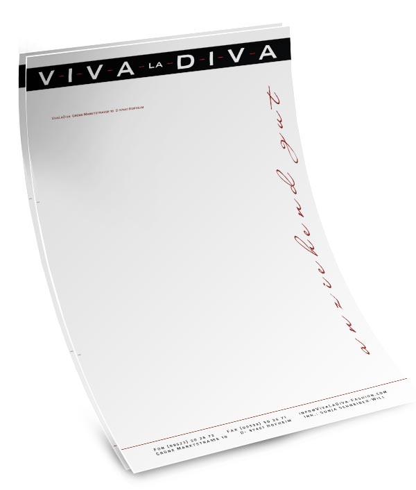 Briefpapier für Viva La Diva Hofheim