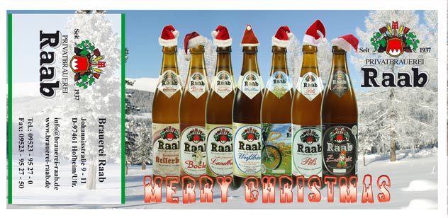 Weihnachtskarte für Brauerei Raab Hofheim
