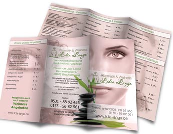 Flyer Gestaltung und Druck Kosmetik & Wellness Lidia Lange Braunschweig