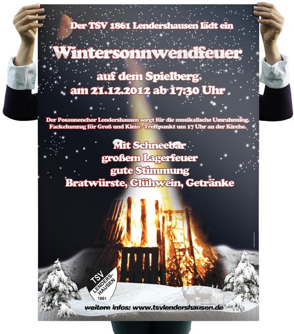 Plakat Poster Wintersonnwendfeuer Turnverein