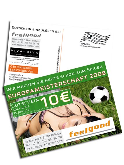 Postkarte Gutschein zur EM 2008