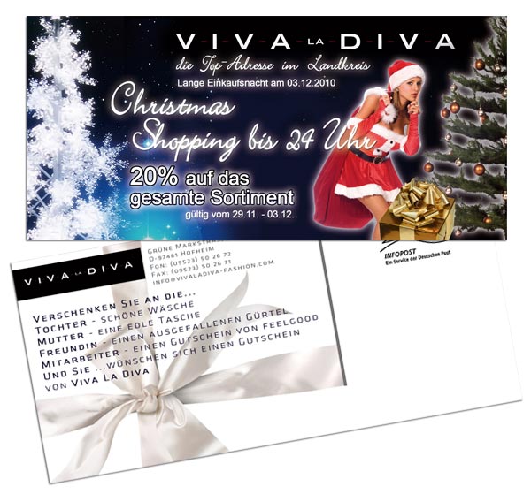 Postkarte Viva La Diva - Exklusive Mode