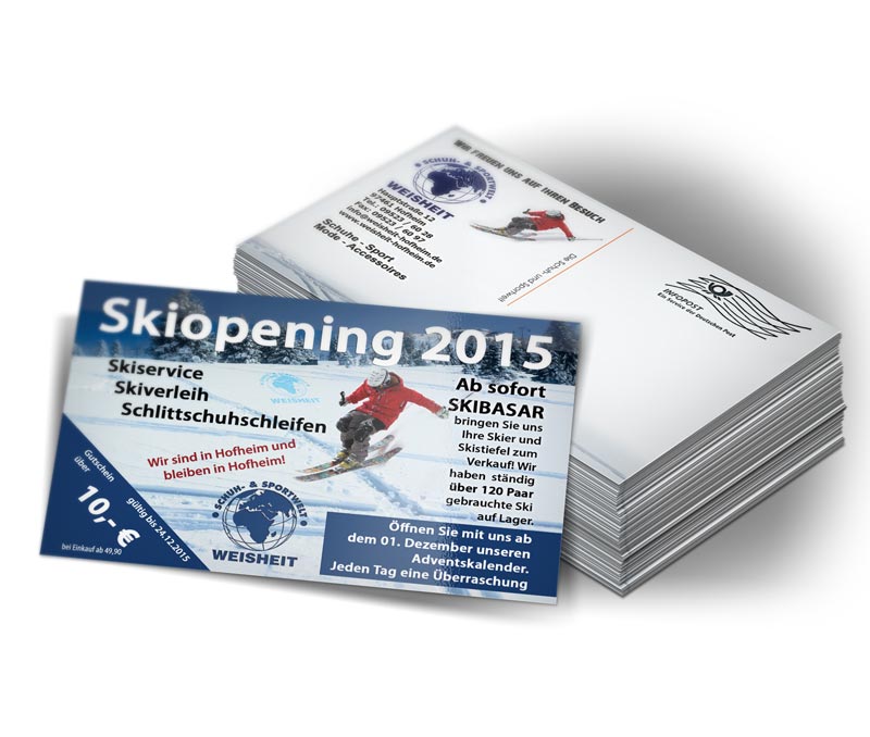 Postkarte Skiopening