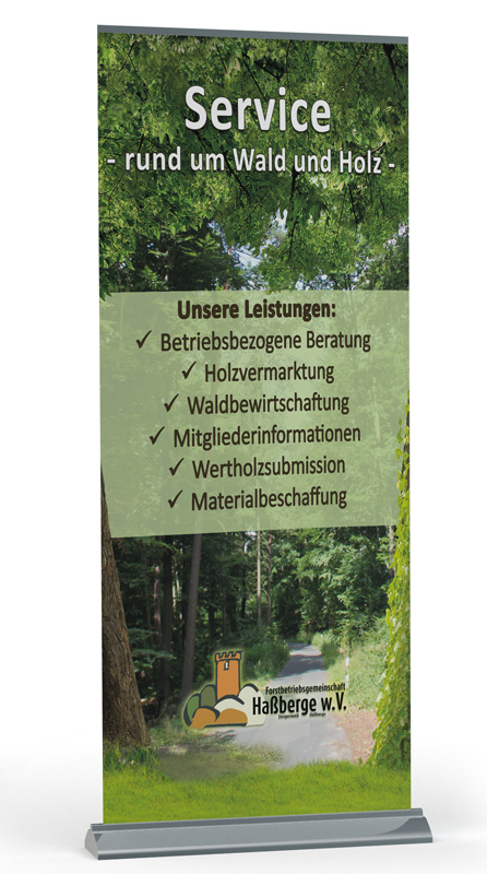Roll Up Display Forstbetriebsgemeinschaft Haßberge w.V.