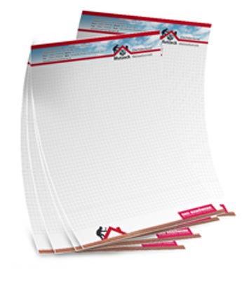 Schreibblock kariert für Dachdeckerei 