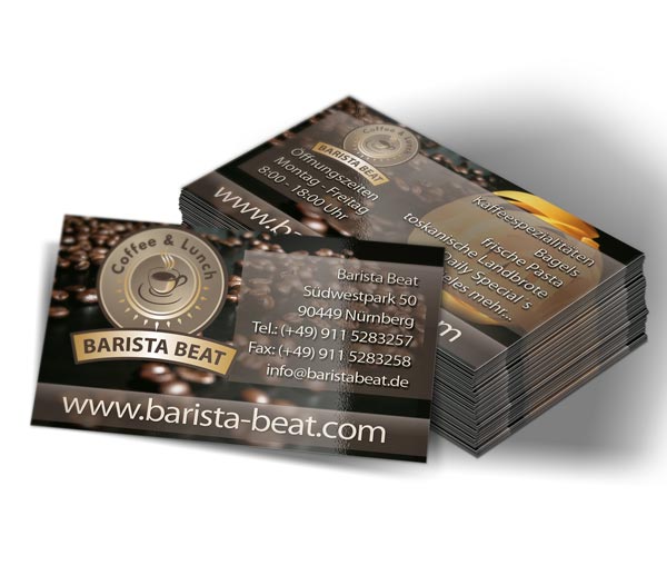 Visitenkarte für Barista Beat Coffee & Lunch Nürnberg
