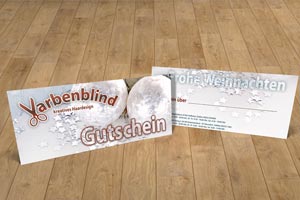 Postkarte Gutschein Friseur zu Weihnachten