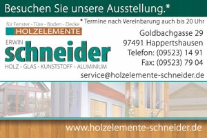 Firmenaufkleber Holzelemente Schneider Happertshausen