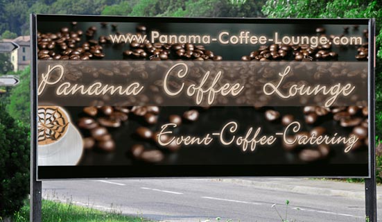 Werbeplane für Panama Coffee Lounge Bad Lauterberg im Harz