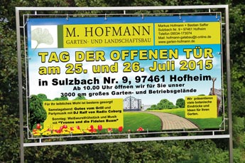 Werbeplane Garten- und Landschaftsbau Hofhmann Sulzbach