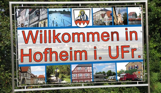 Werbeplane für Stadt Hofheim