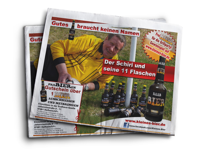 Halbseitige Anzeige Produkteinführung Bier Brauerei Raab Hofheim