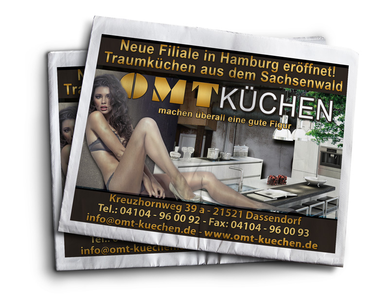 Halbseite Zeitungsanzeige Neueröffnung Filiale Küchenhersteller Hamburg